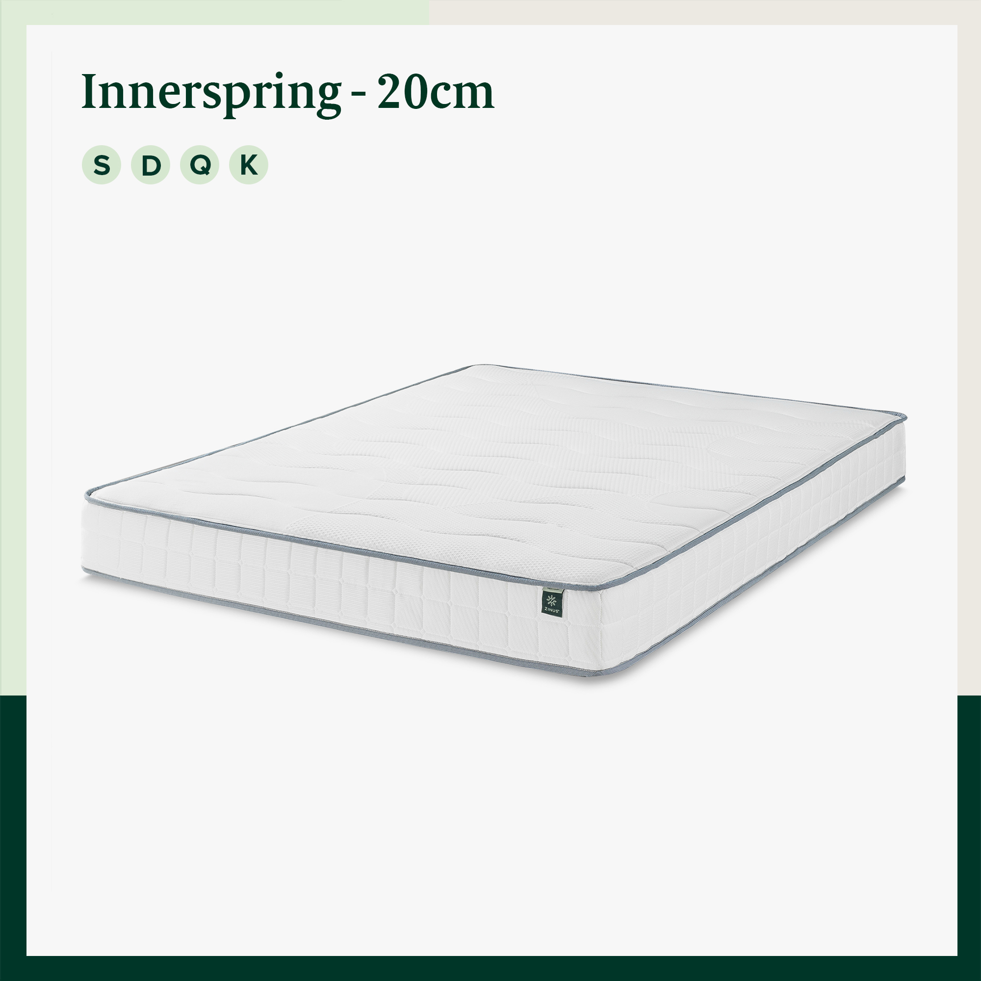 Zinus Mattress Queen Double King Single Euro Top Pocket Spring 10 Years ...